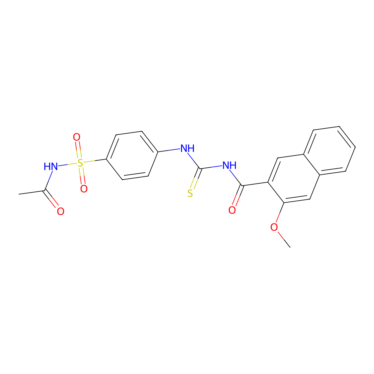 N-[[4-(acetylsulfamoyl)phenyl]carbamothioyl]-3-methoxynaphthalene-2-carboxamide molecular structure, CAS 445420-03-1
