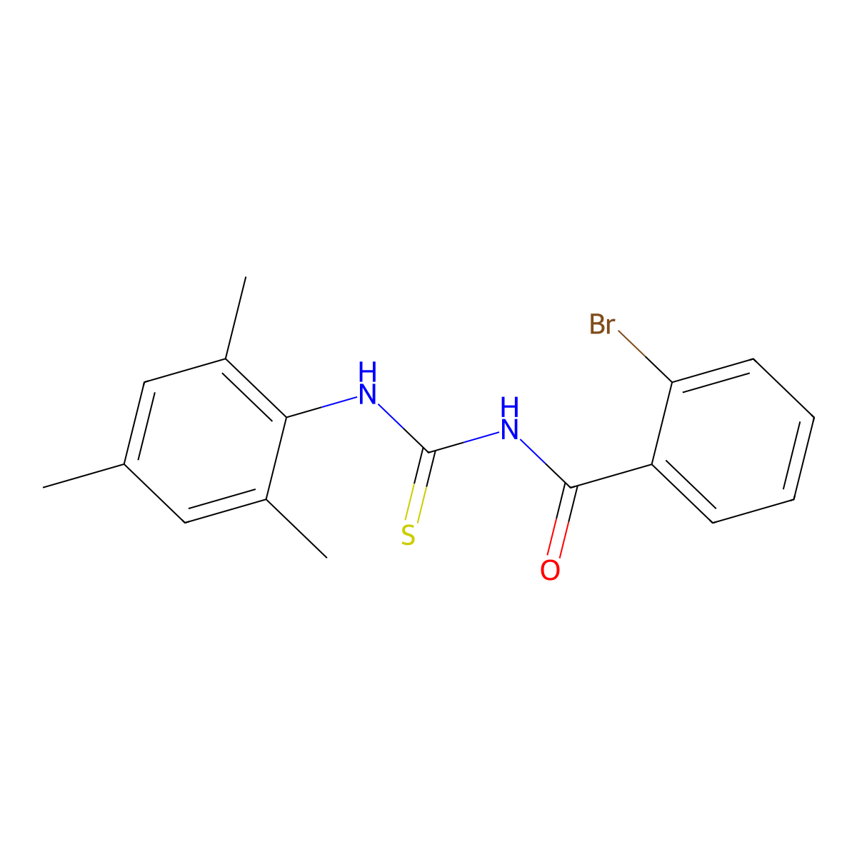 2-bromo-N-[(2,4,6-trimethylphenyl)carbamothioyl]benzamide molecular structure, CAS 445420-05-3