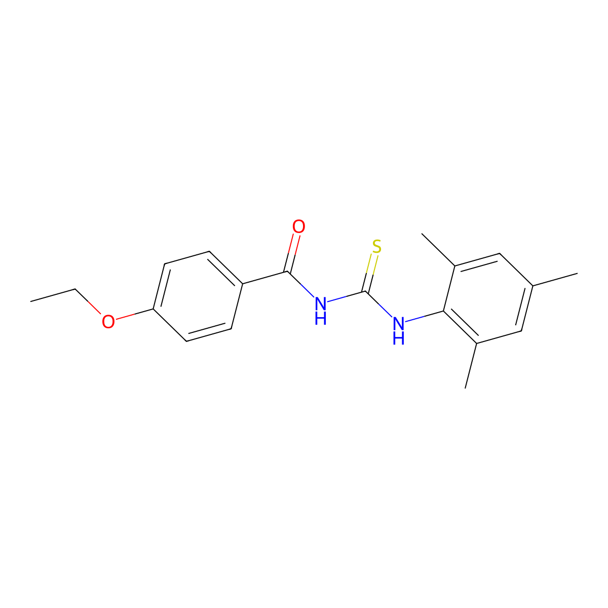 4-ethoxy-N-[(2,4,6-trimethylphenyl)carbamothioyl]benzamide molecular structure, CAS 445420-06-4