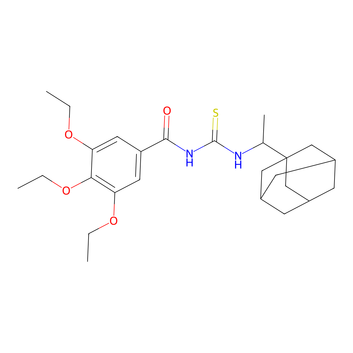 N-[1-(1-adamantyl)ethylcarbamothioyl]-3,4,5-triethoxybenzamide molecular structure, CAS 445420-14-4