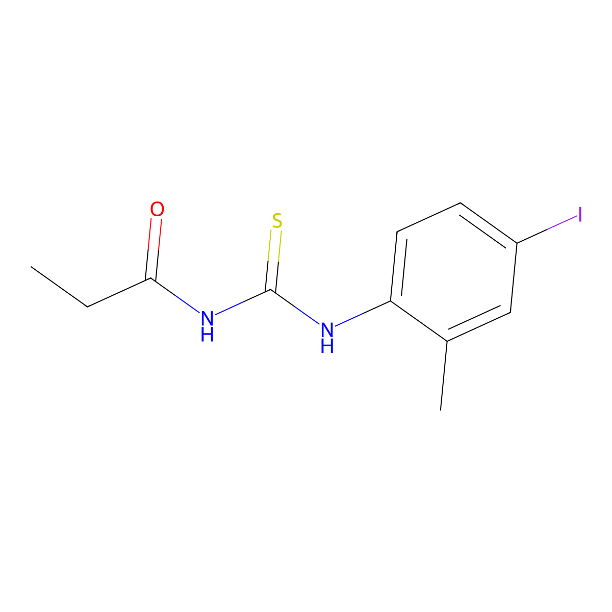 N-[(4-iodo-2-methylphenyl)carbamothioyl]propanamide molecular structure, CAS 445420-17-7