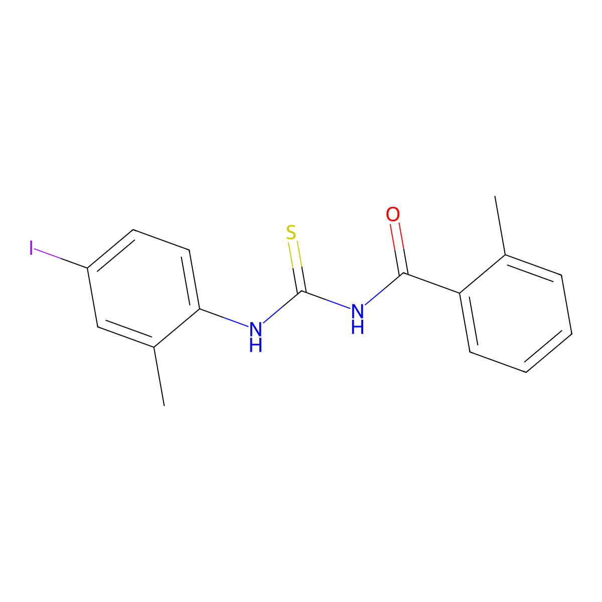 N-[(4-iodo-2-methylphenyl)carbamothioyl]-2-methylbenzamide molecular structure, CAS 445420-18-8