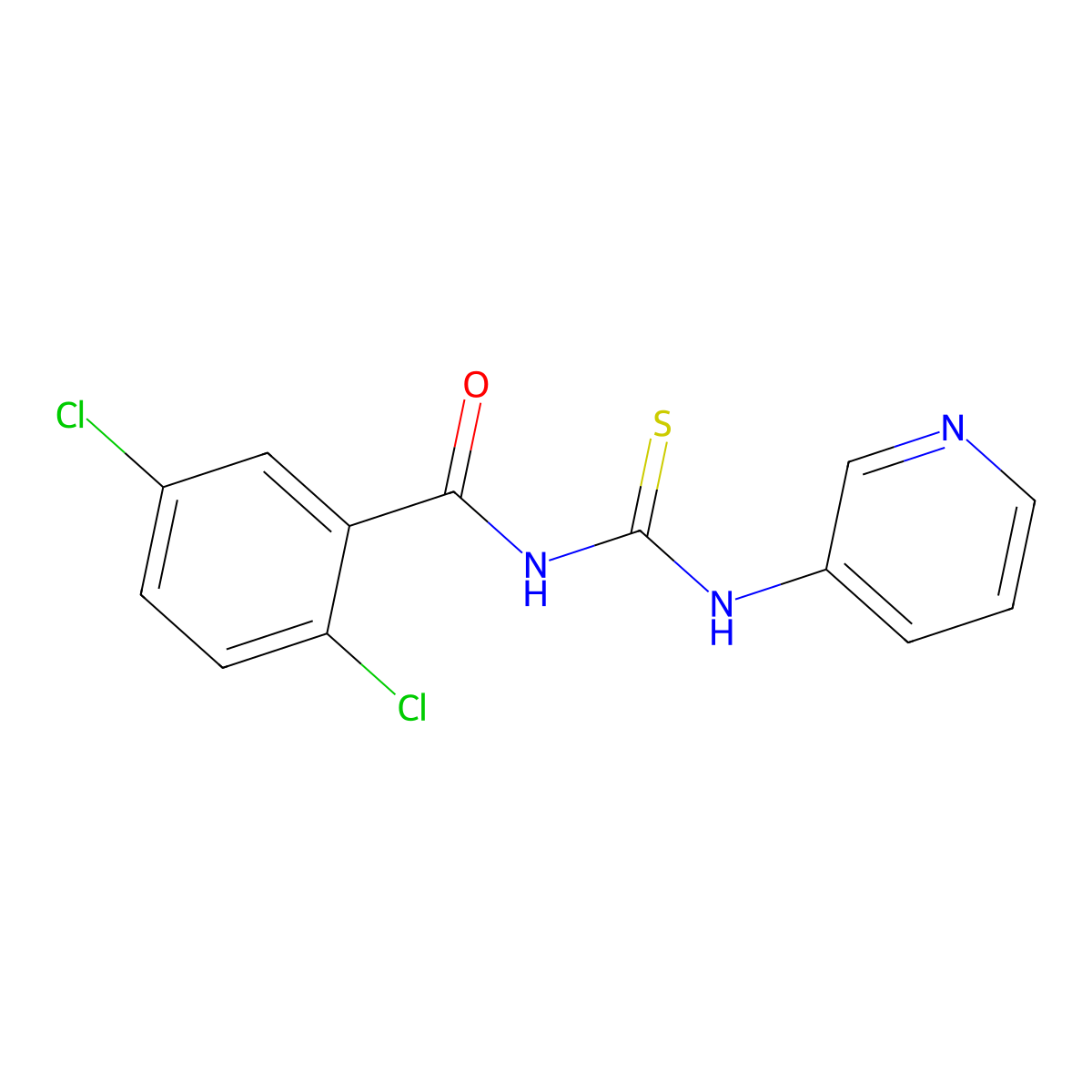 2,5-dichloro-N-(pyridin-3-ylcarbamothioyl)benzamide molecular structure, CAS 445420-24-6