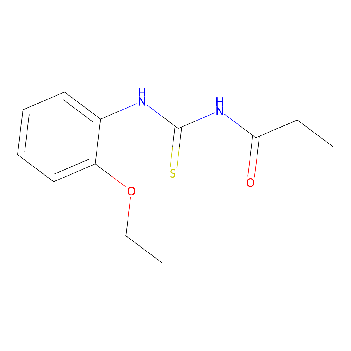 N-[(2-ethoxyphenyl)carbamothioyl]propanamide molecular structure, CAS 445420-31-5