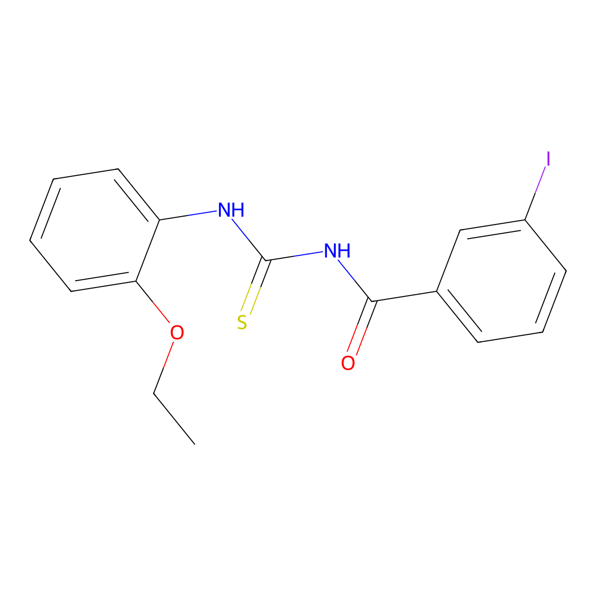 N-[(2-ethoxyphenyl)carbamothioyl]-3-iodobenzamide molecular structure, CAS 445420-32-6