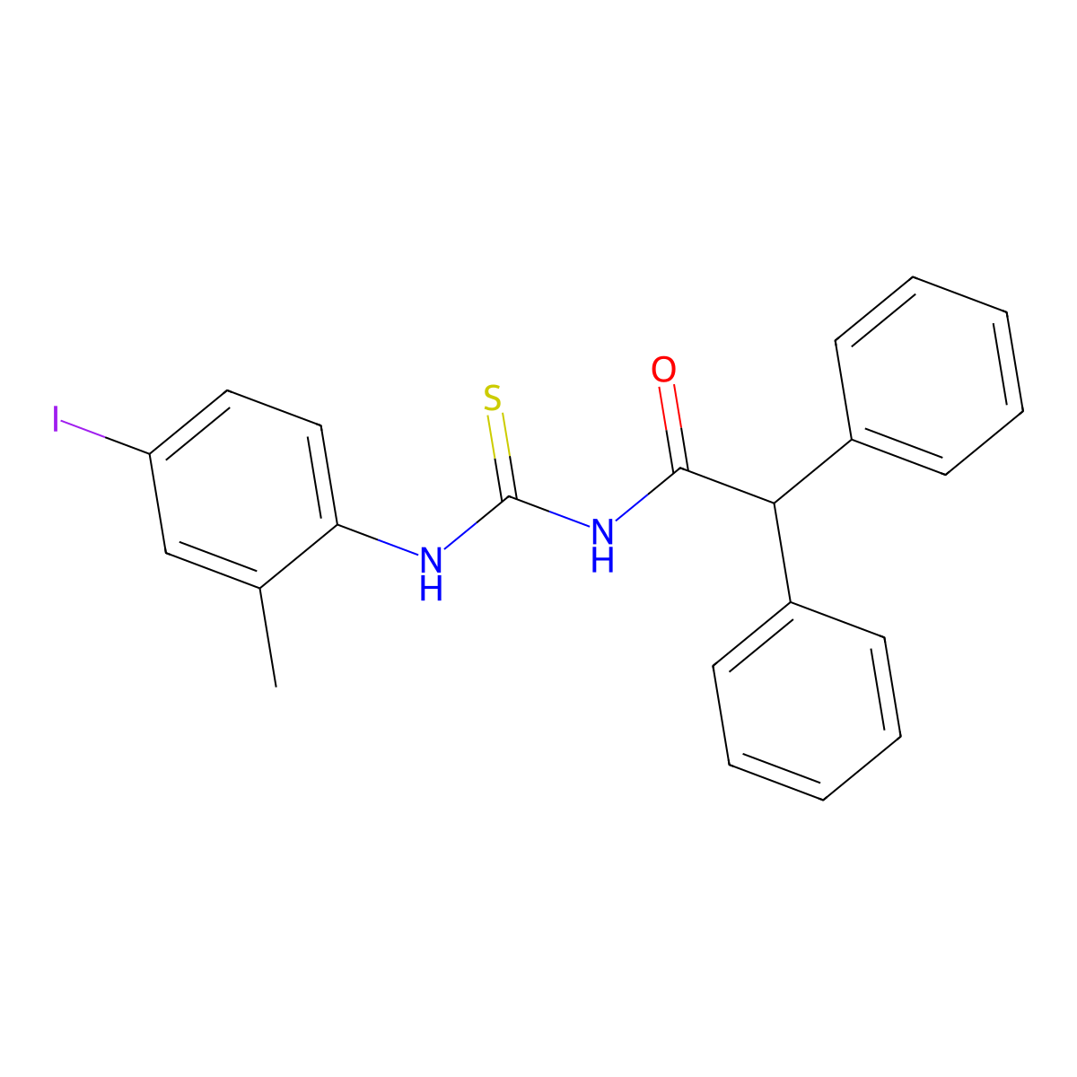 N-[(4-iodo-2-methylphenyl)carbamothioyl]-2,2-diphenylacetamide molecular structure, CAS 445420-35-9