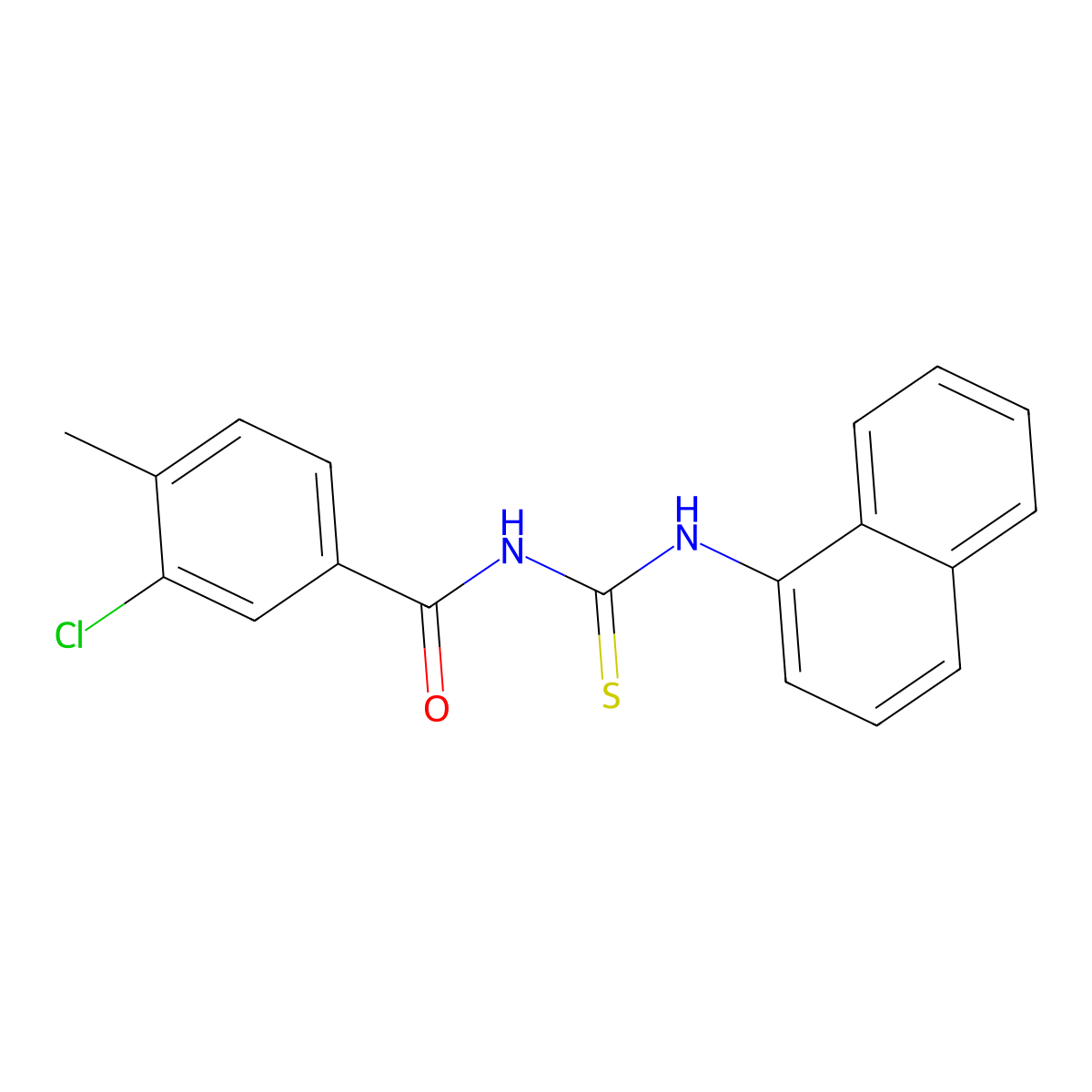3-chloro-4-methyl-N-(naphthalen-1-ylcarbamothioyl)benzamide molecular structure, CAS 445420-38-2