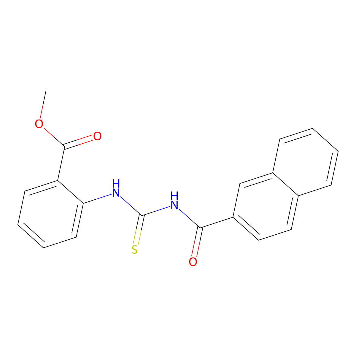 Methyl 2-{[(2-naphthoylamino)carbonothioyl]amino}benzoate molecular structure, CAS 445420-44-0