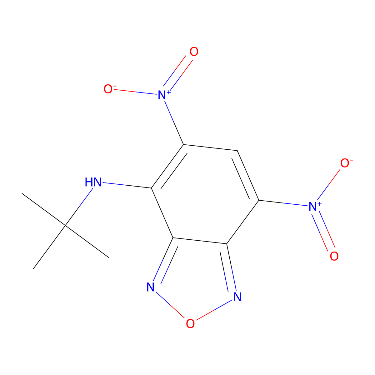 4-(Tert-butylamino)-5,7-bisnitro-2,1,3-benzoxadiazole molecular structure, CAS 445420-74-6
