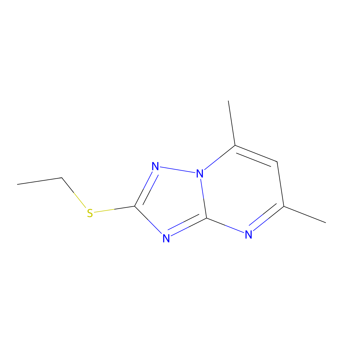 2-(Ethylthio)-5,7-dimethyl[1,2,4]triazolo[1,5-a]pyrimidine molecular structure, CAS 445420-92-8