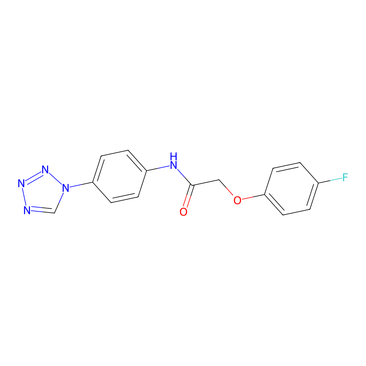 2-(4-fluorophenoxy)-N-[4-(tetrazol-1-yl)phenyl]acetamide molecular structure, CAS 445421-75-0