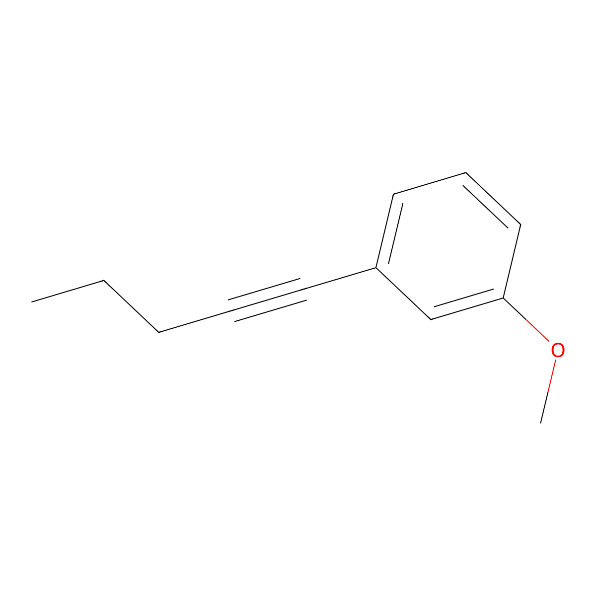 Benzene, 1-methoxy-3-(1-pentynyl)- molecular structure, CAS 445424-00-0