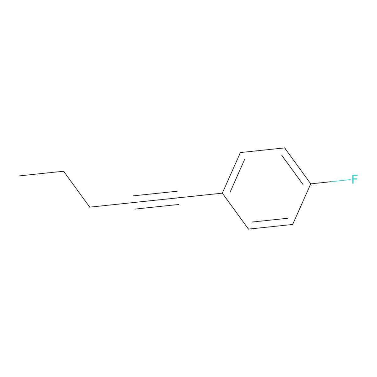 1-Fluoro-4-(pent-1-yn-1-yl)benzene molecular structure, CAS 445424-02-2