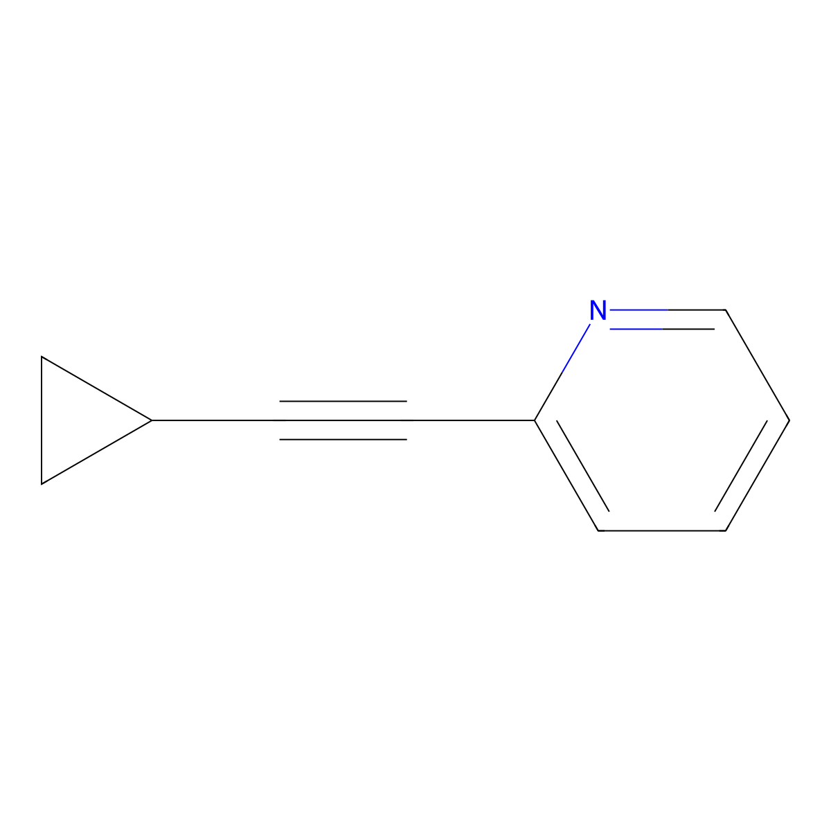 2-(2-Cyclopropylethynyl)pyridine molecular structure, CAS 445424-05-5