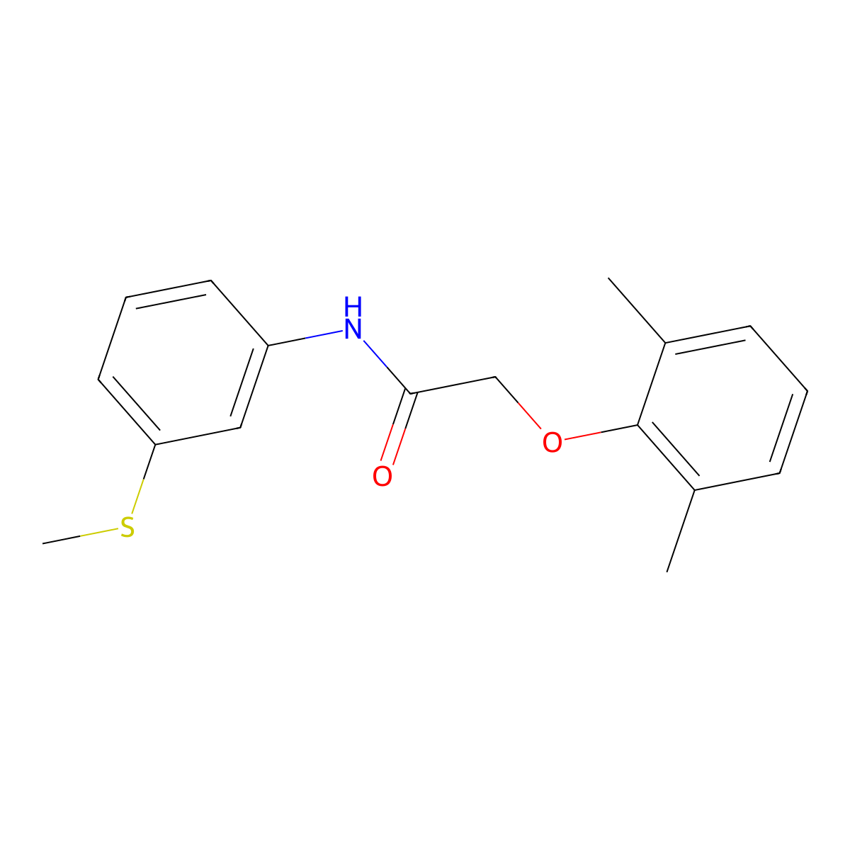 2-(2,6-dimethylphenoxy)-N-[3-(methylsulfanyl)phenyl]acetamide molecular structure, CAS 445426-84-6