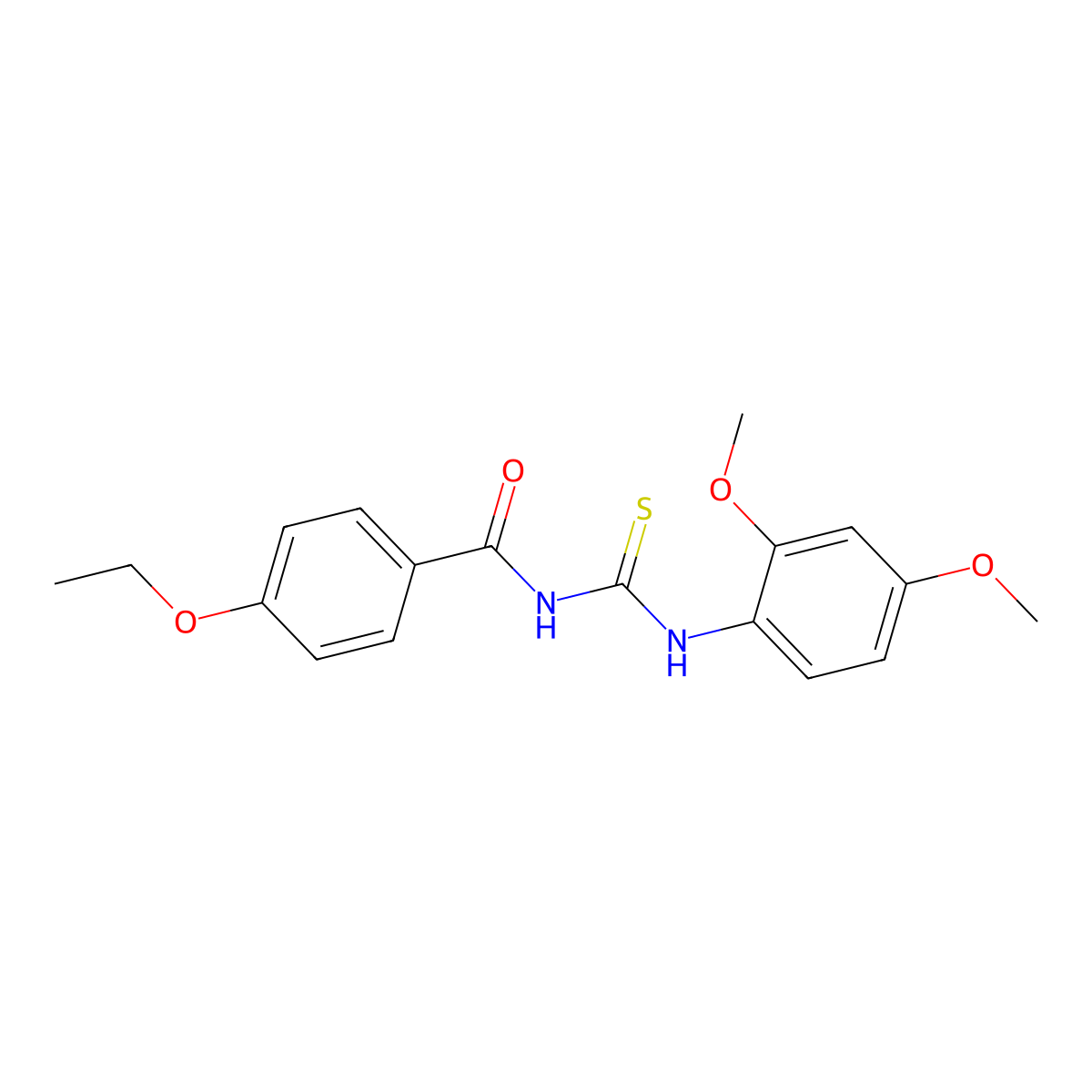N-[(2,4-dimethoxyphenyl)carbamothioyl]-4-ethoxybenzamide molecular structure, CAS 445427-68-9