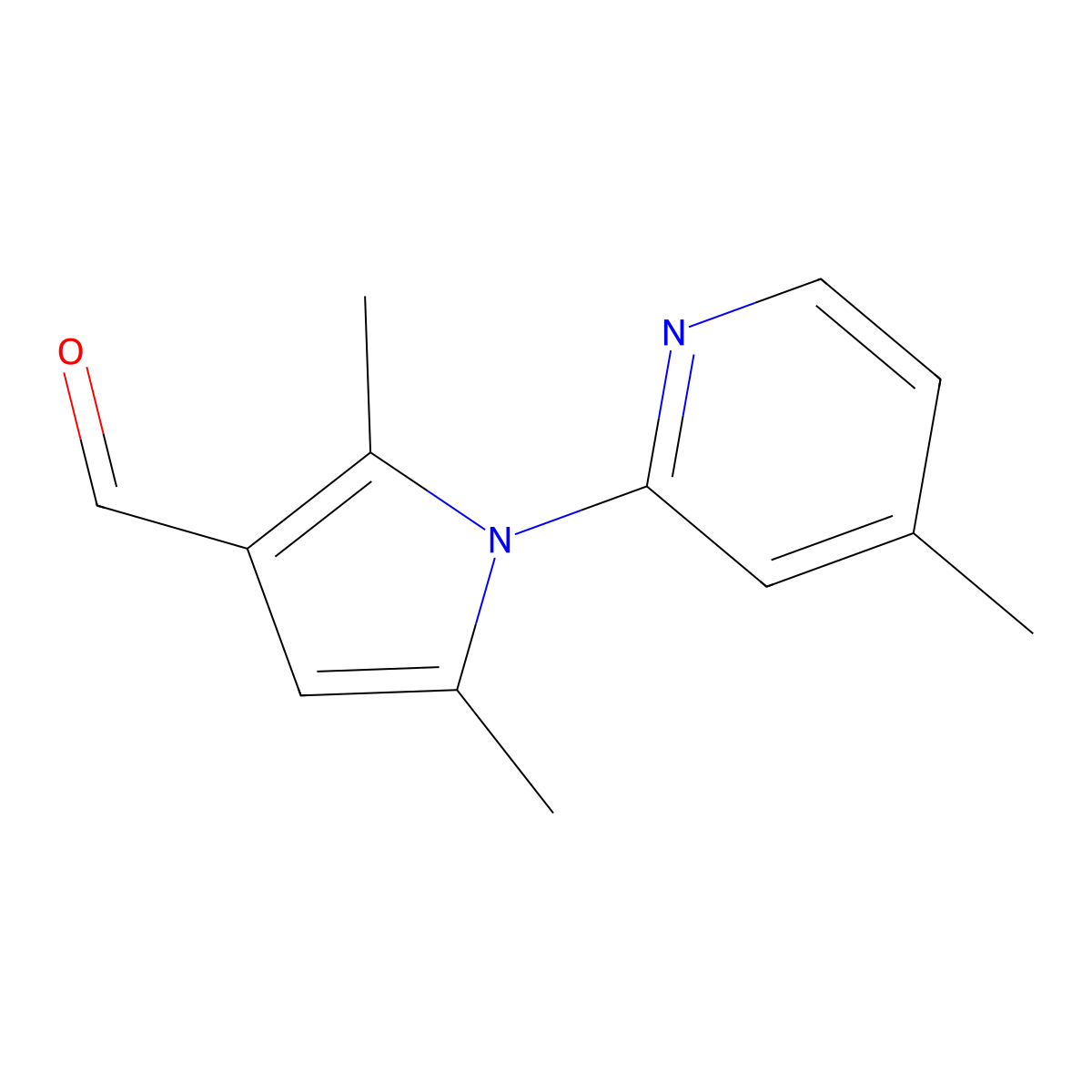 2,5-Dimethyl-1-(4-methylpyridin-2-YL)-1H-pyrrole-3-carbaldehyde molecular structure, CAS 445428-51-3