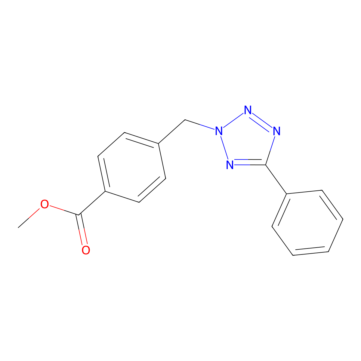 Methyl 4-[(5-phenyltetrazol-2-yl)methyl]benzoate molecular structure, CAS 445429-07-2