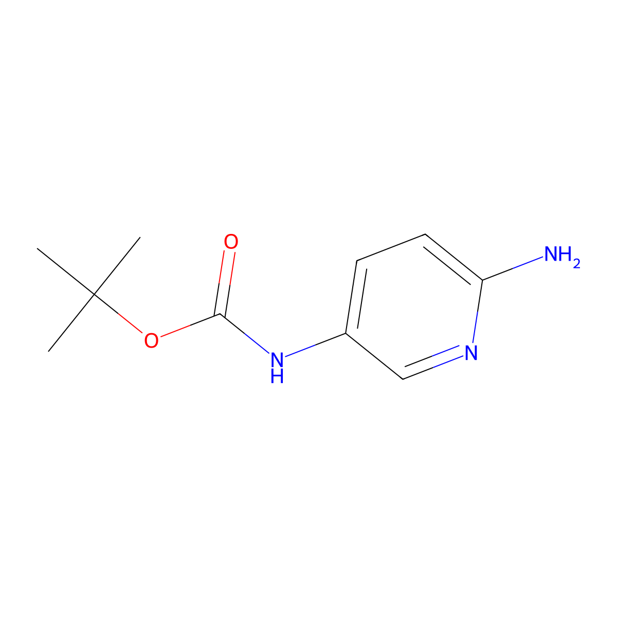 tert-butyl N-(6-aminopyridin-3-yl)carbamate molecular structure, CAS 445432-37-1