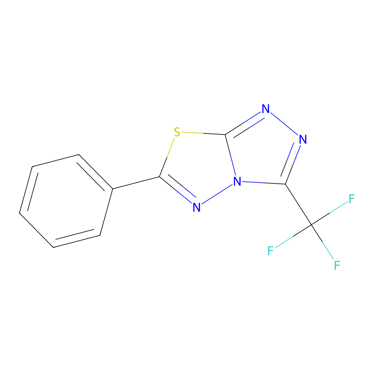 6-Phenyl-3-(trifluoromethyl)[1,2,4]triazolo[3,4-b][1,3,4]thiadiazole molecular structure, CAS 445433-12-5
