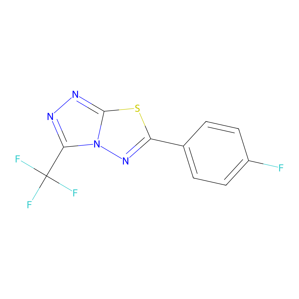 6-(4-Fluorophenyl)-3-(trifluoromethyl)[1,2,4]triazolo[3,4-b][1,3,4]thiadiazole molecular structure, CAS 445433-15-8