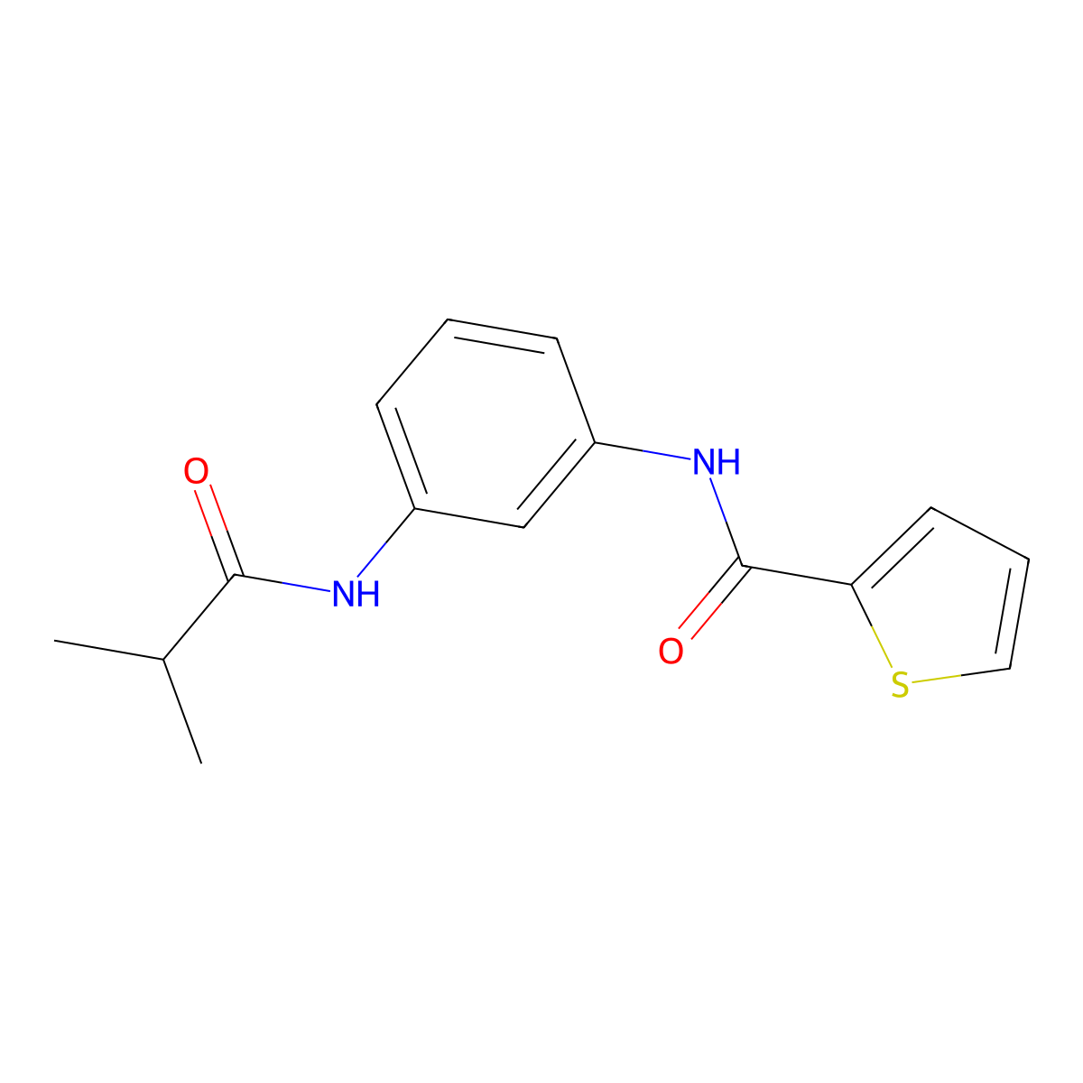 N-[3-(2-methylpropanoylamino)phenyl]thiophene-2-carboxamide molecular structure, CAS 445435-54-1