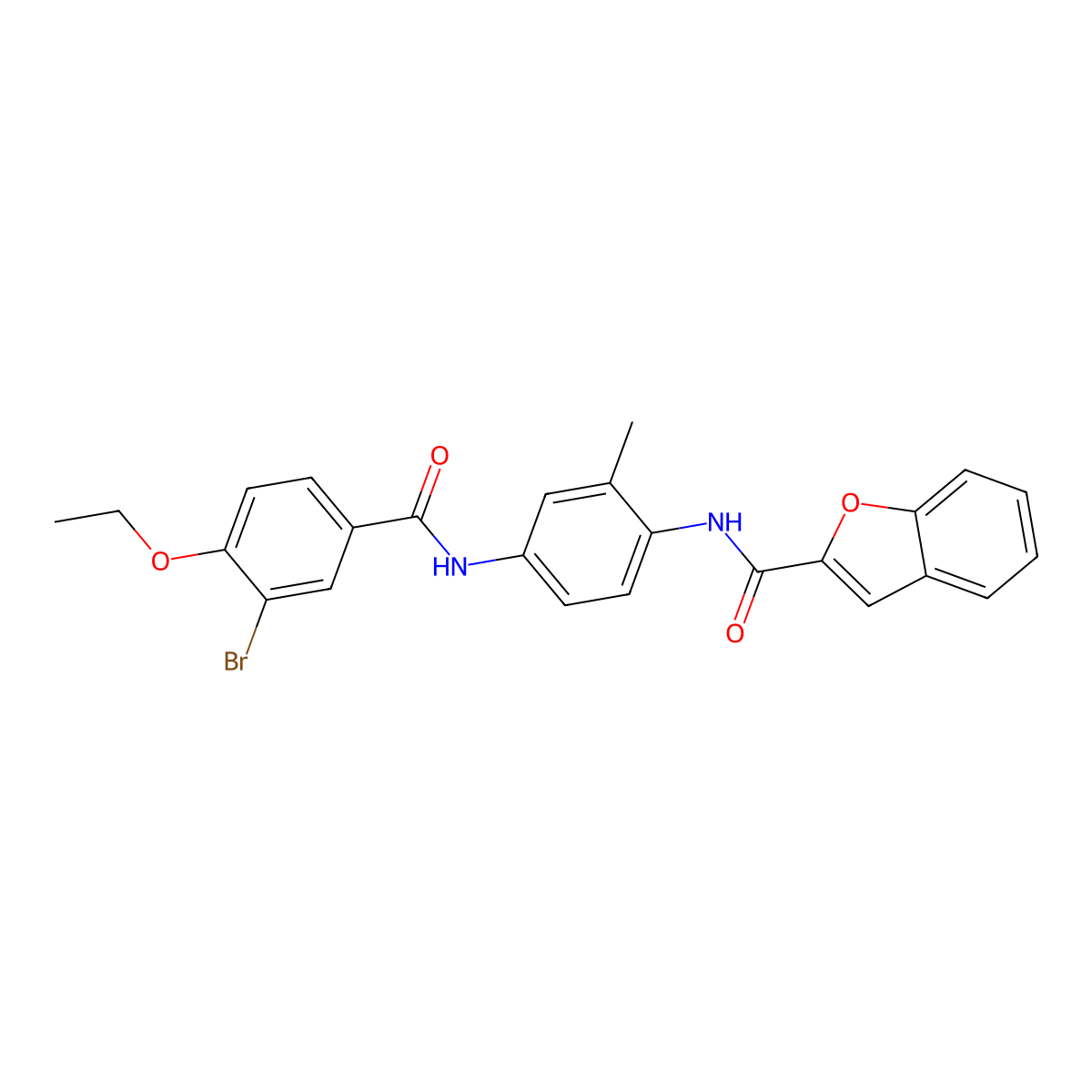 N-[4-[(3-bromo-4-ethoxybenzoyl)amino]-2-methylphenyl]-1-benzofuran-2-carboxamide molecular structure, CAS 445439-31-6