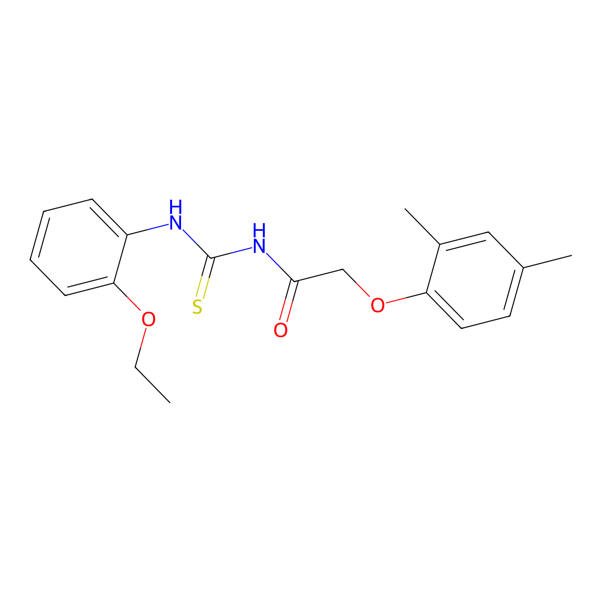 2-(2,4-dimethylphenoxy)-N-[(2-ethoxyphenyl)carbamothioyl]acetamide molecular structure, CAS 445439-59-8