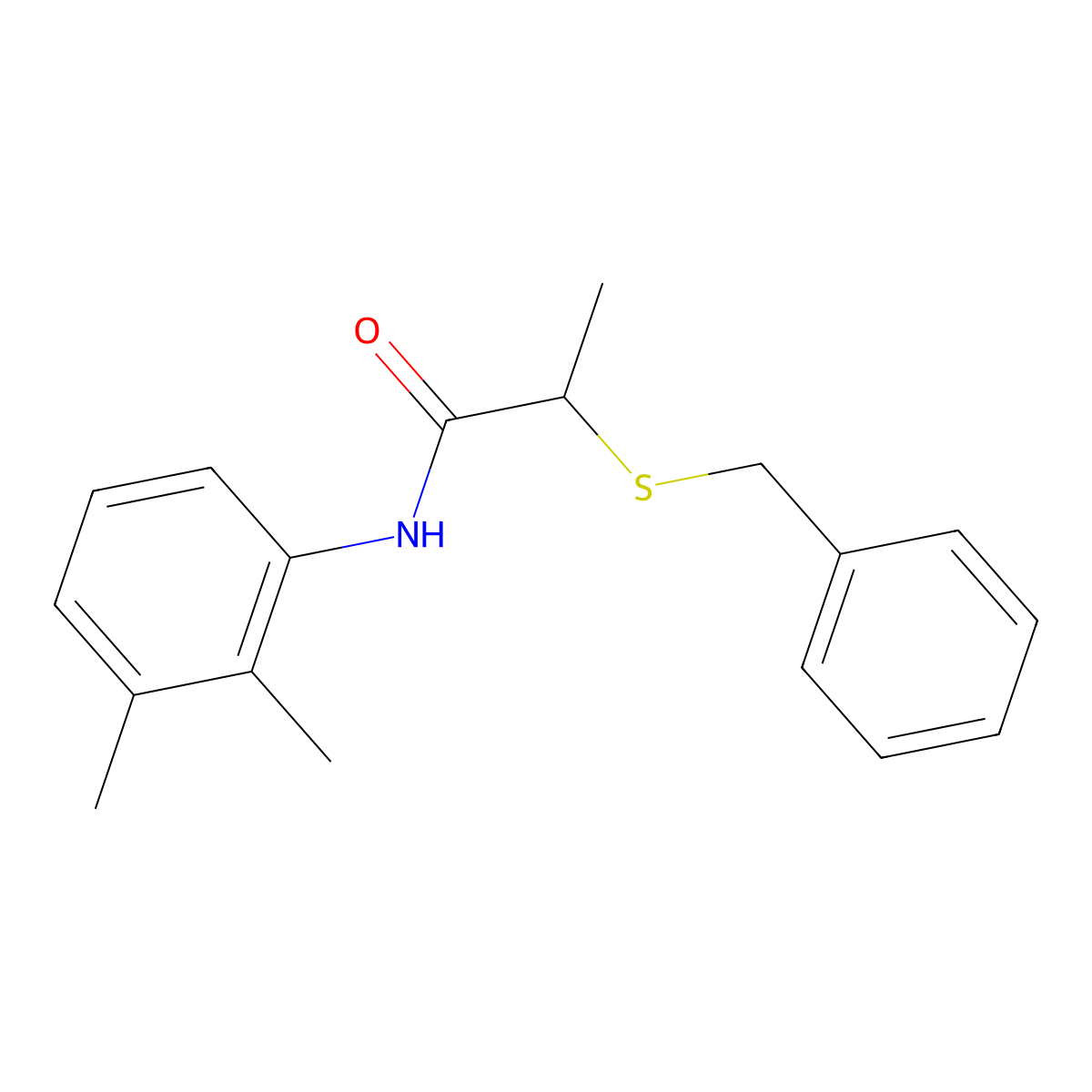 2-benzylsulfanyl-N-(2,3-dimethylphenyl)propanamide molecular structure, CAS 445440-08-4