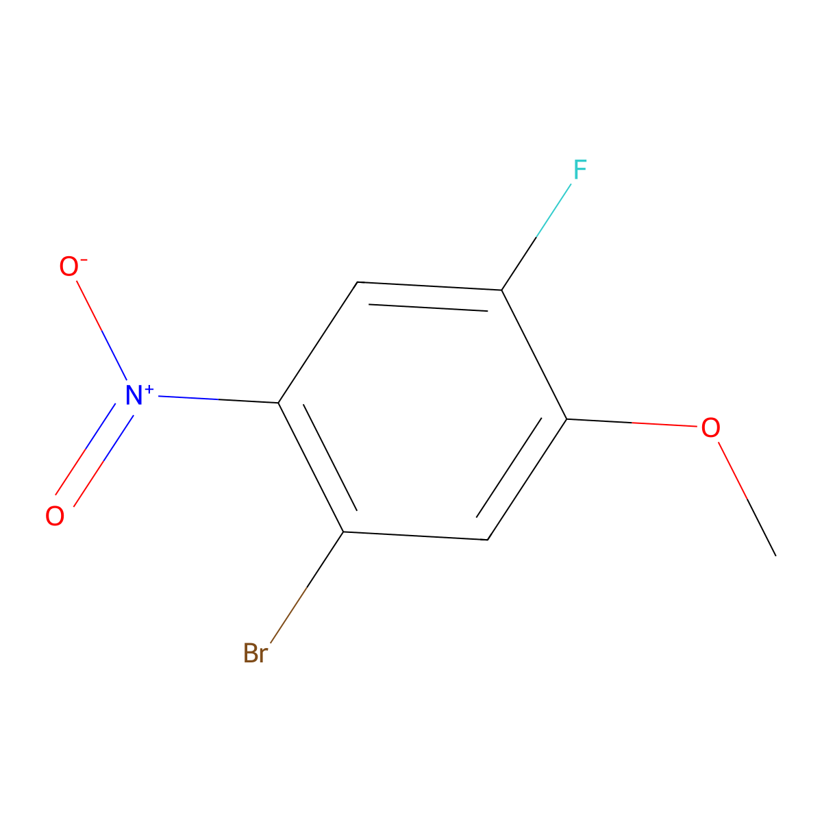 1-Bromo-4-fluoro-5-methoxy-2-nitrobenzene molecular structure, CAS 445441-57-6