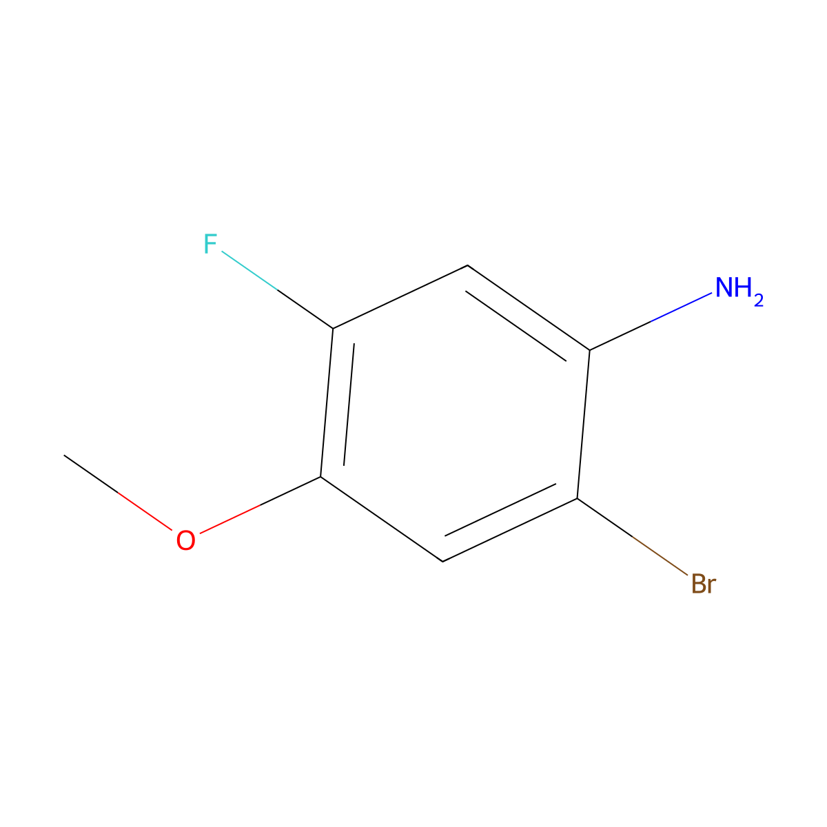 2-Bromo-5-fluoro-4-methoxybenzenamine molecular structure, CAS 445441-58-7