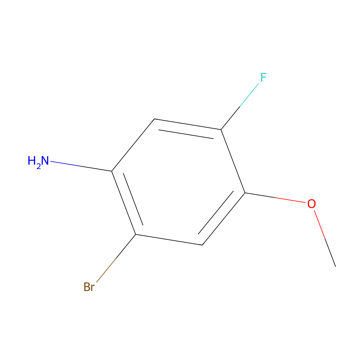 2-Bromo-5-fluoro-4-methoxybenzenamine molecular structure, CAS 445441-58-7