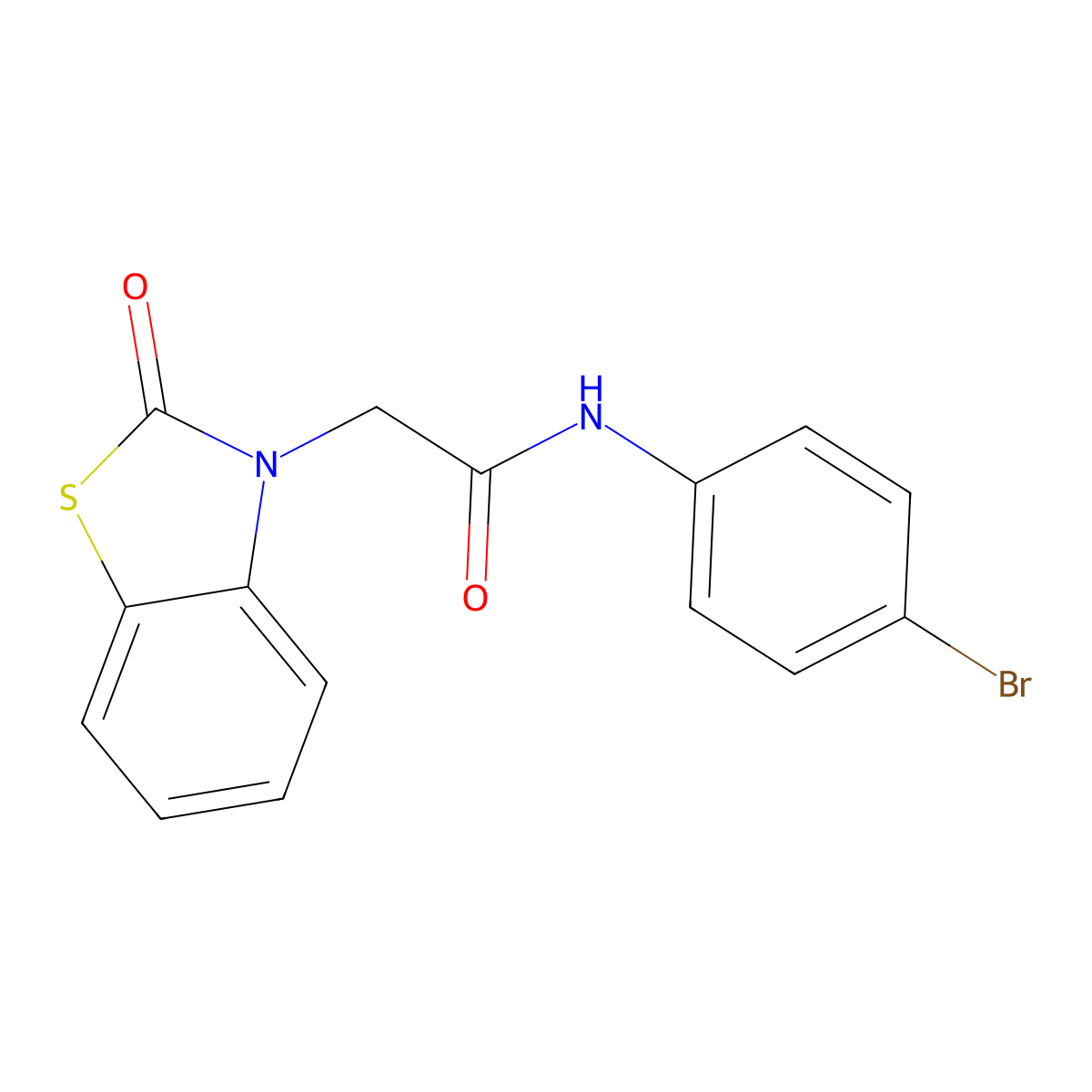 N-(4-bromophenyl)-2-(2-oxo-1,3-benzothiazol-3(2H)-yl)acetamide molecular structure, CAS 445456-03-1