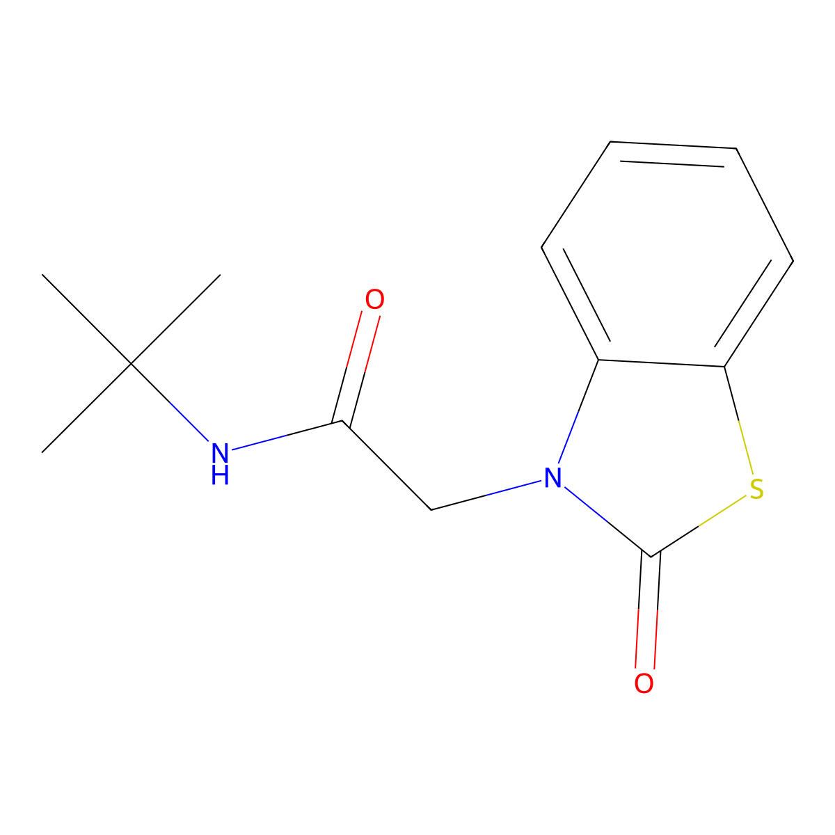 N-(tert-butyl)-2-(2-oxo-1,3-benzothiazol-3(2H)-yl)acetamide molecular structure, CAS 445456-06-4