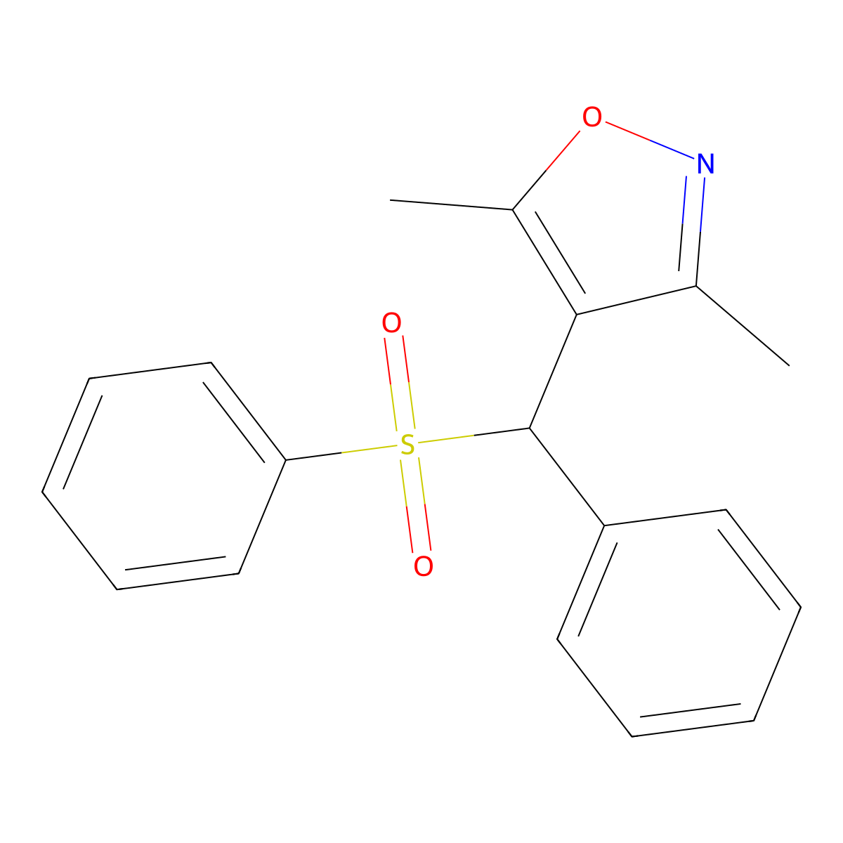 3,5-Dimethyl-4-[phenyl(phenylsulfonyl)methyl]isoxazole molecular structure, CAS 445458-48-0