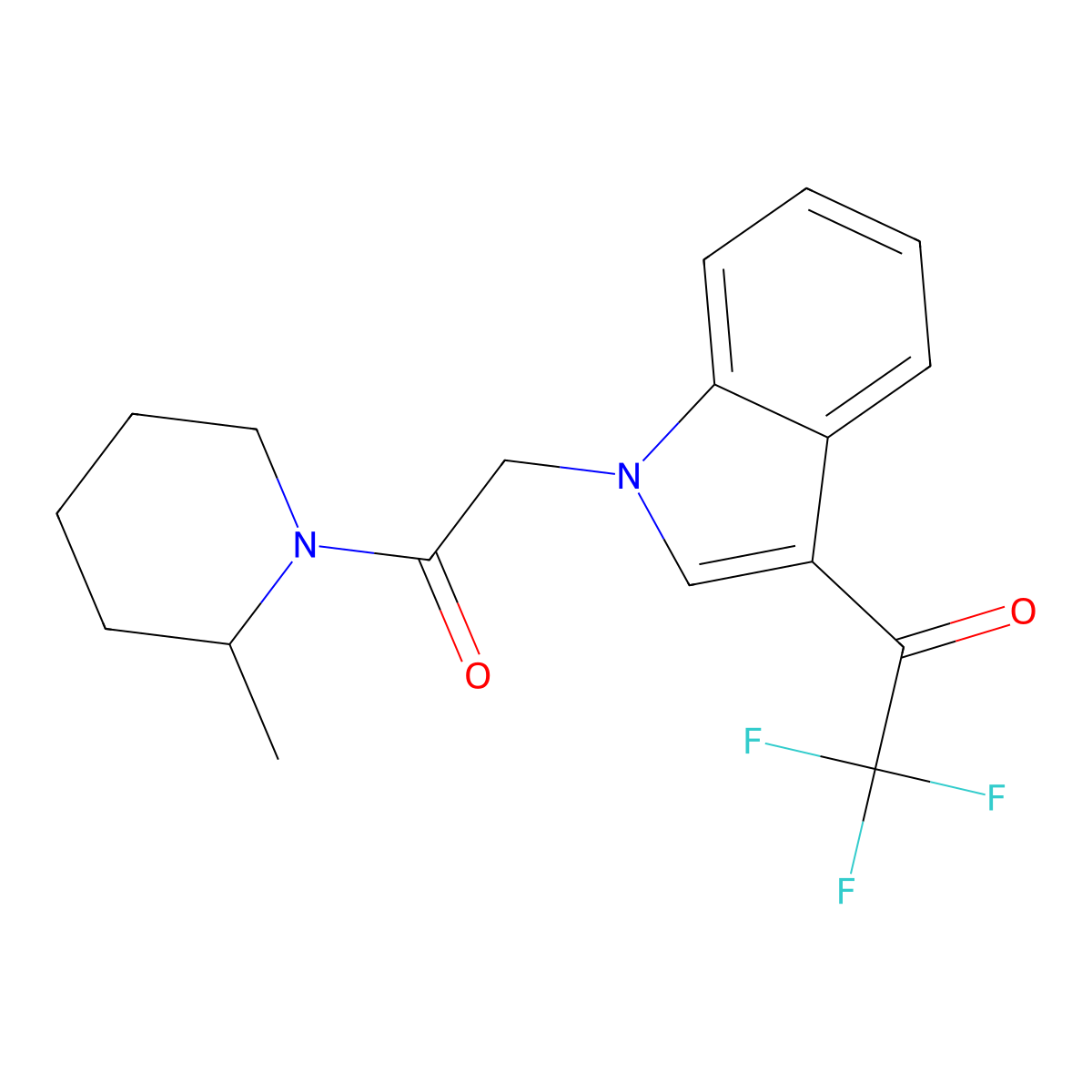 2,2,2-Trifluoro-1-[1-[2-(2-methylpiperidin-1-yl)-2-oxoethyl]indol-3-yl]ethanone molecular structure, CAS 445460-09-3