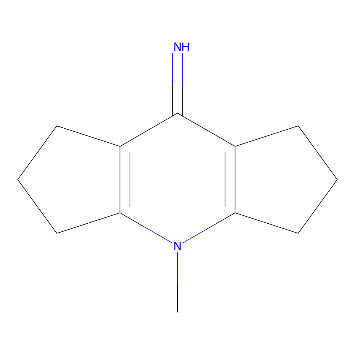 4-methyl-2,3,4,5,6,7-hexahydrodicyclopenta[b,e]pyridin-8(1H)-imine molecular structure, CAS 445463-11-6