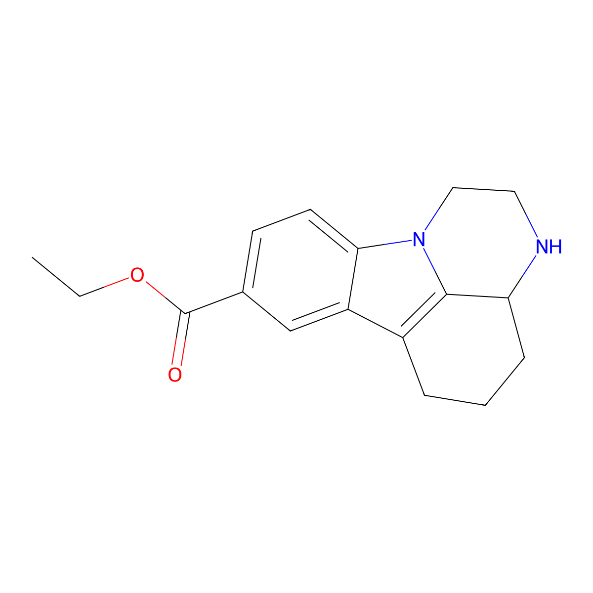 ethyl 2,3,3a,4,5,6-hexahydro-1H-pyrazino[3,2,1-jk]carbazole-8-carboxylate molecular structure, CAS 445463-17-2