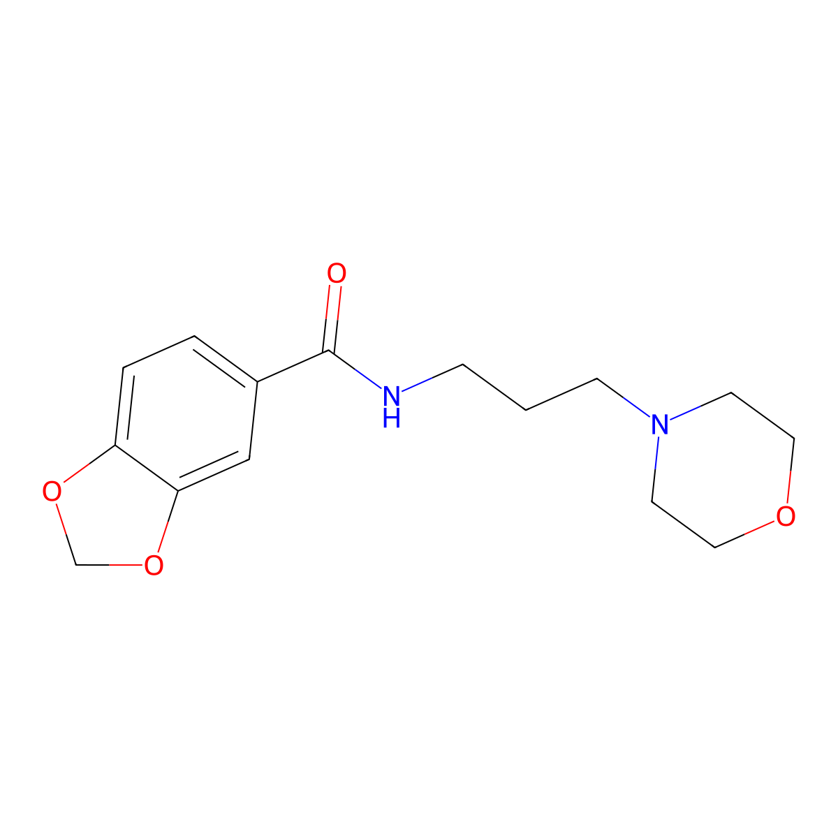N-(3-morpholin-4-ylpropyl)-1,3-benzodioxole-5-carboxamide molecular structure, CAS 445463-54-7