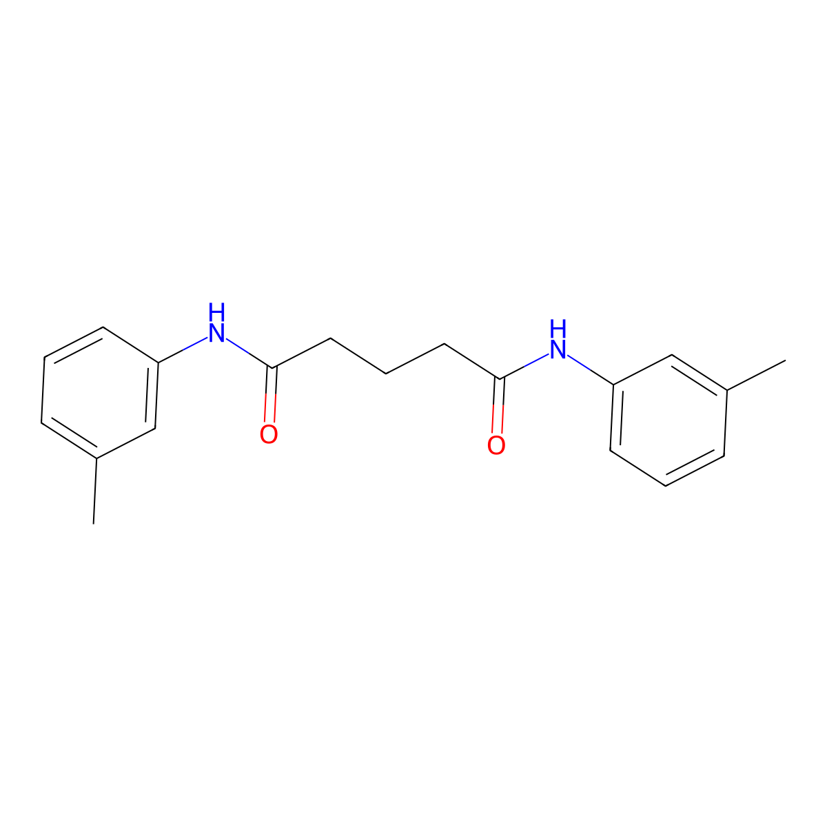N,N'-bis(3-methylphenyl)pentanediamide molecular structure, CAS 445463-60-5