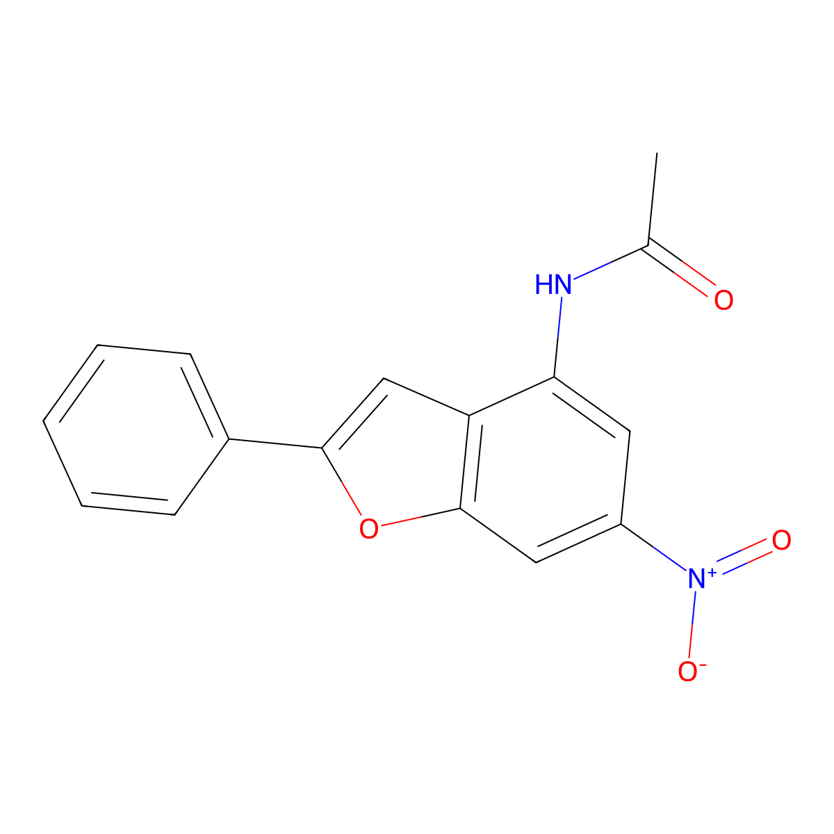 N-(6-Nitro-2-phenyl-1-benzofuran-4-yl)acetamide molecular structure, CAS 445464-17-5