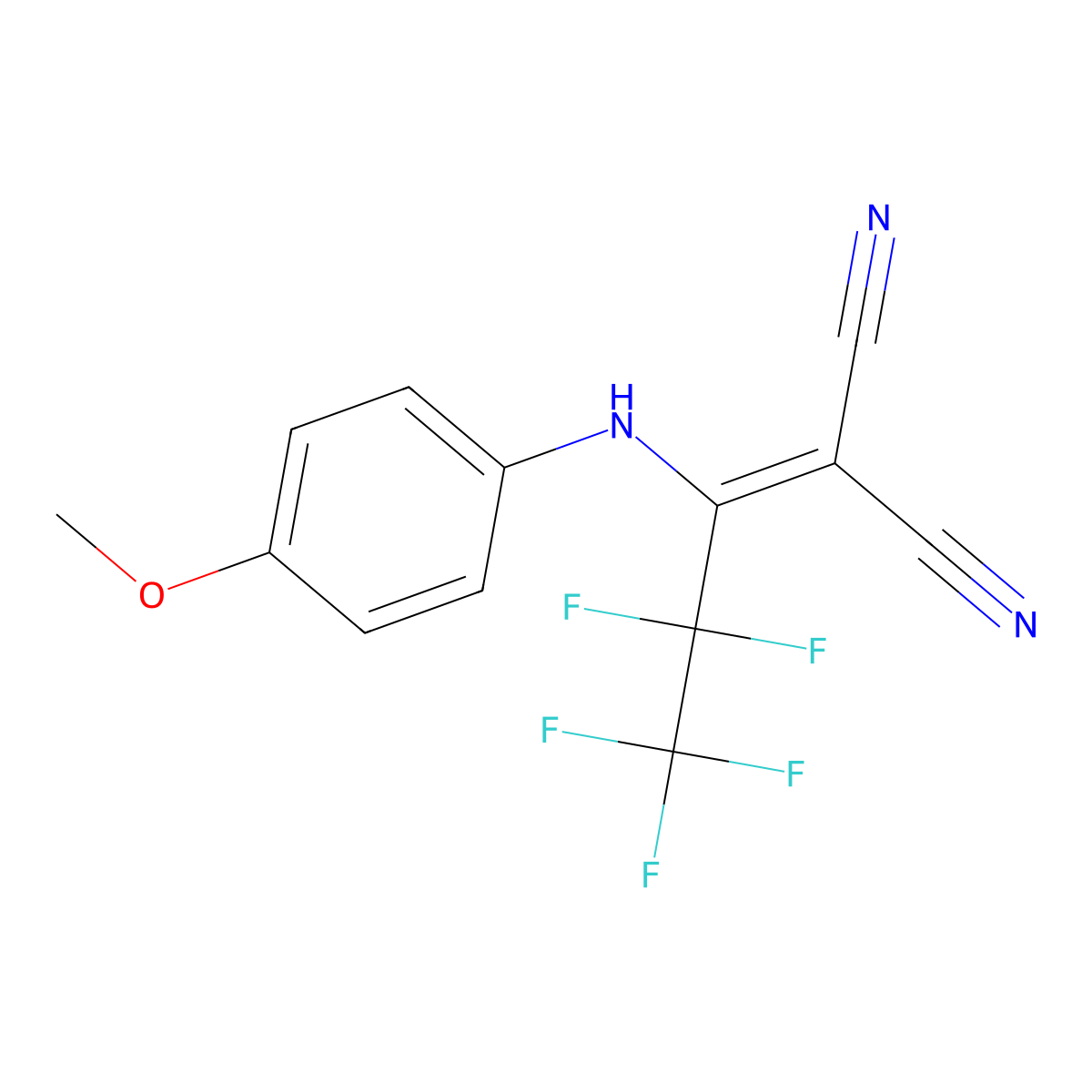 2-[2,2,3,3,3-Pentafluoro-1-(4-methoxy-phenylamino)-propylidene]-malononitrile molecular structure, CAS 445465-07-6