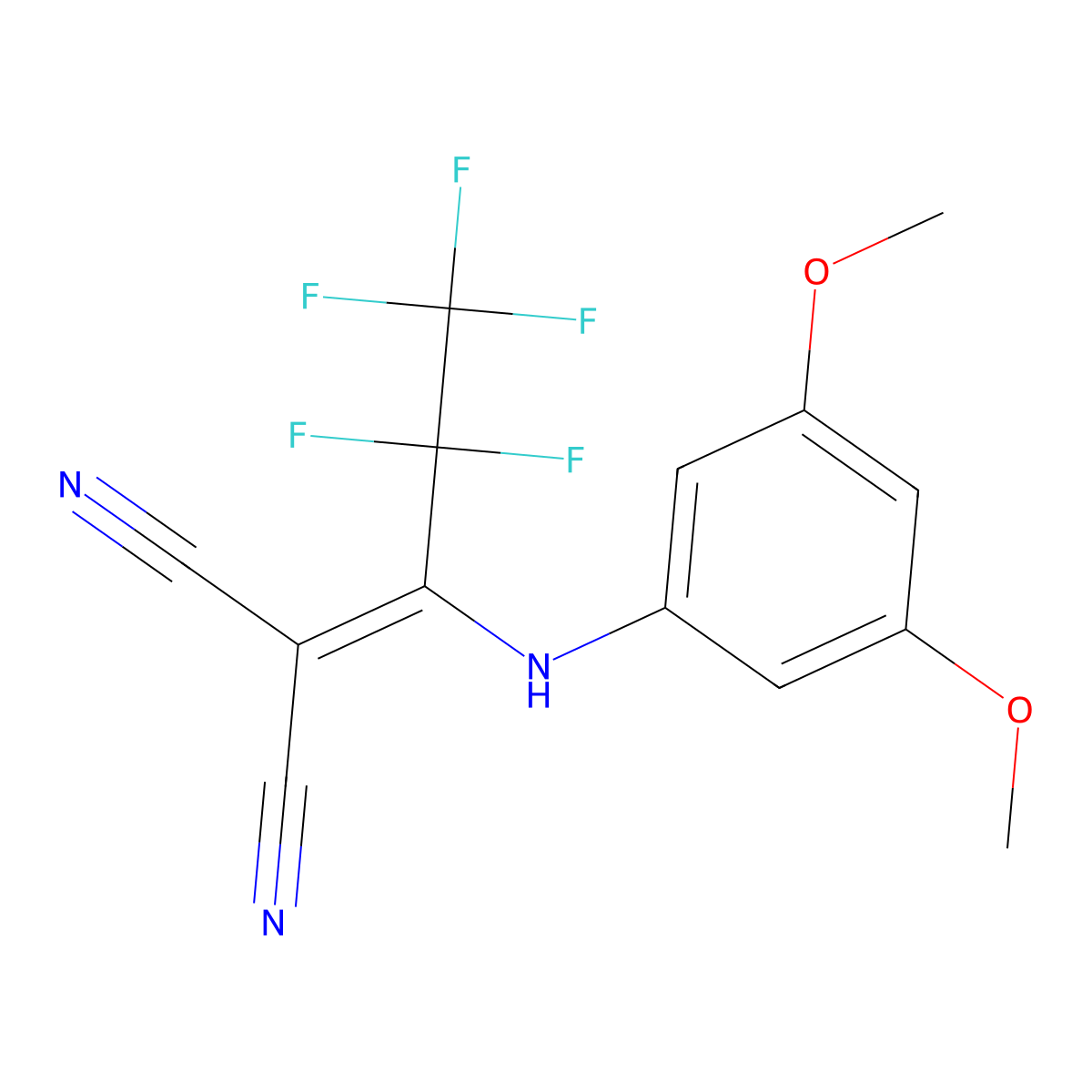 2-[1-(3,5-Dimethoxy-phenylamino)-2,2,3,3,3-pentafluoro-propylidene]-malononitrile molecular structure, CAS 445465-08-7