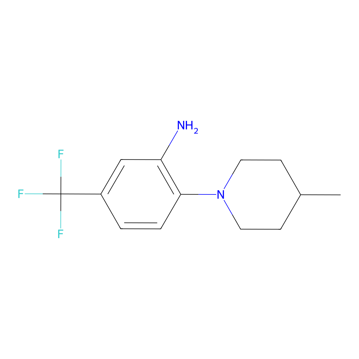 2-(4-Methylpiperidin-1-yl)-5-(trifluoromethyl)aniline molecular structure, CAS 445465-72-5