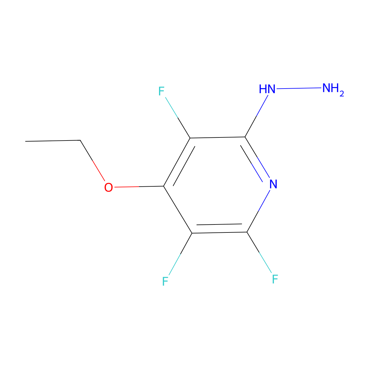4-Ethoxy-3,5,6-trifluoro-2-pyridylhydrazine molecular structure, CAS 445465-80-5
