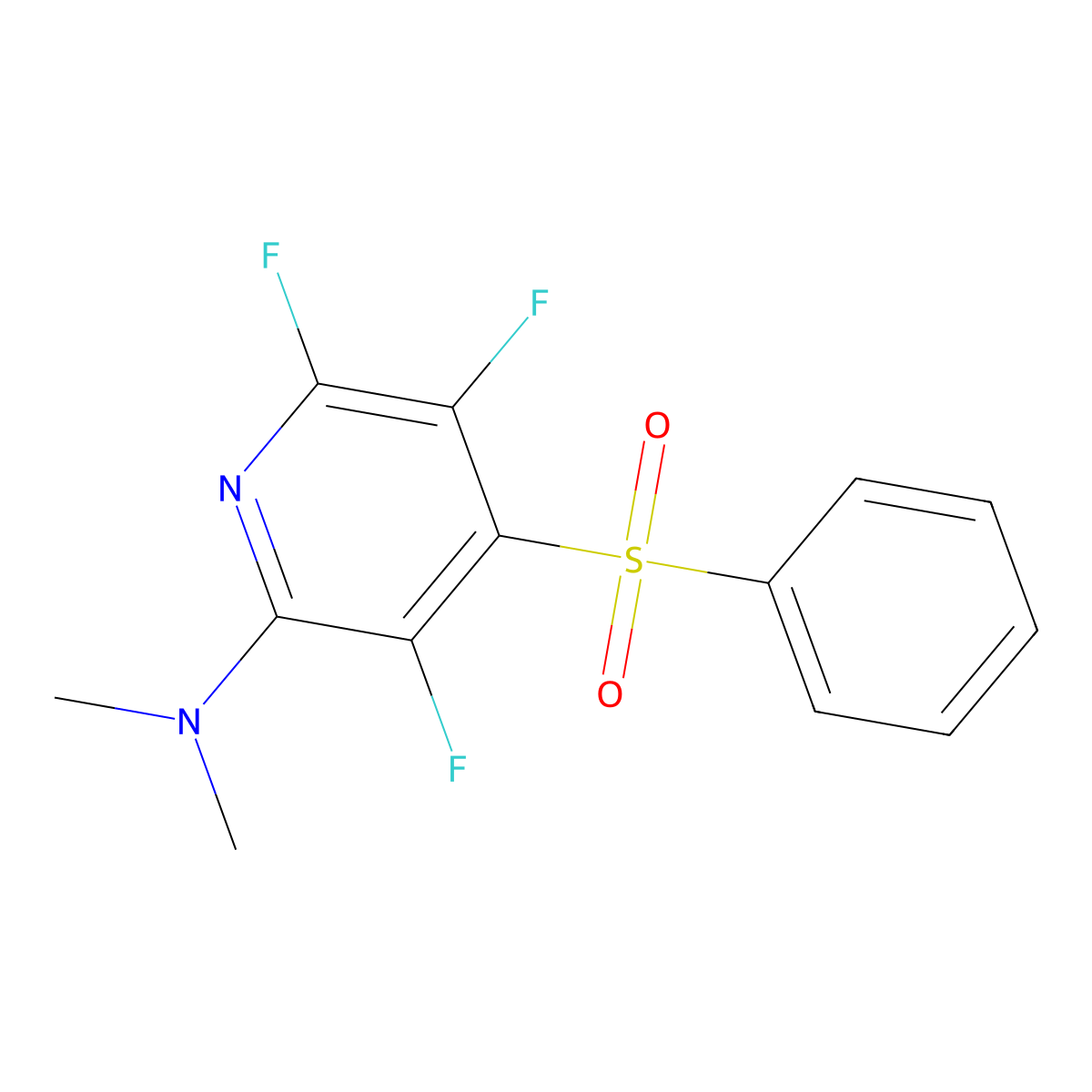 4-(benzenesulfonyl)-3,5,6-trifluoro-N,N-dimethylpyridin-2-amine molecular structure, CAS 445466-11-5