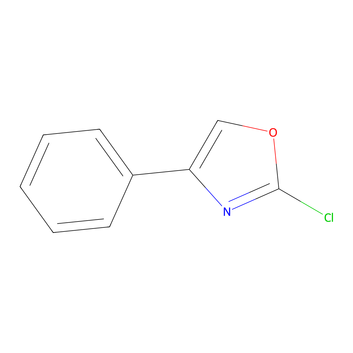 2-Chloro-4-phenyloxazole molecular structure, CAS 445470-08-6