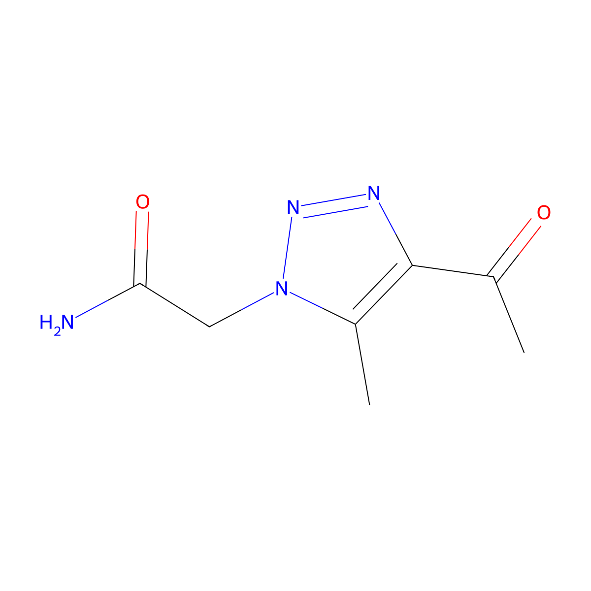 2-(4-Acetyl-5-methyl-1H-1,2,3-triazol-1-yl)acetamide molecular structure, CAS 445471-21-6