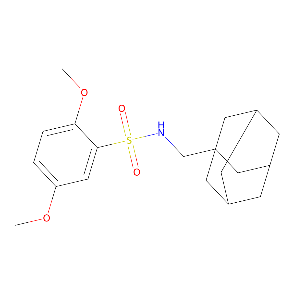 N-(1-Adamantylmethyl)-2,5-dimethoxybenzenesulfonamide molecular structure, CAS 445473-39-2