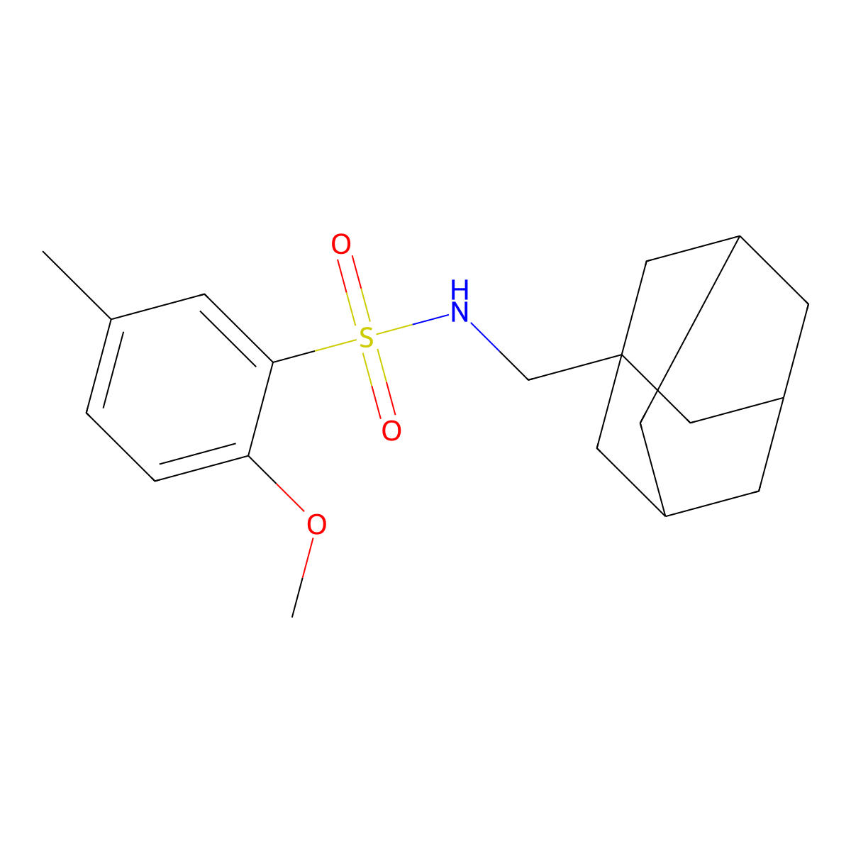 N-(1-Adamantylmethyl)-2-methoxy-5-methylbenzenesulfonamide molecular structure, CAS 445473-40-5